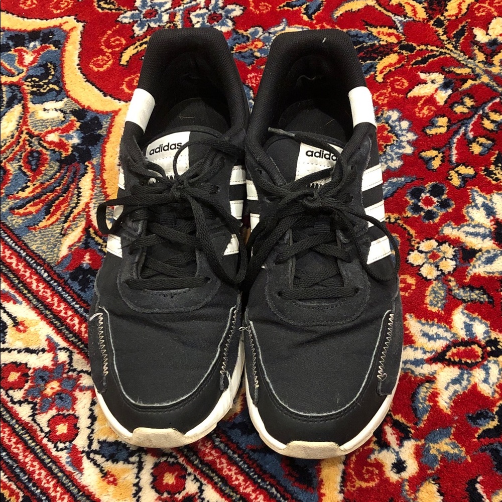 Adidas Black and White Athletic Shoes